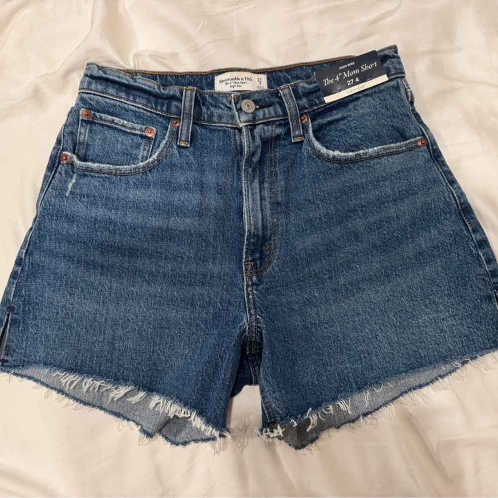 Abercrombie & Fitch Blue Jean Shorts Distressed Cut-Off Style